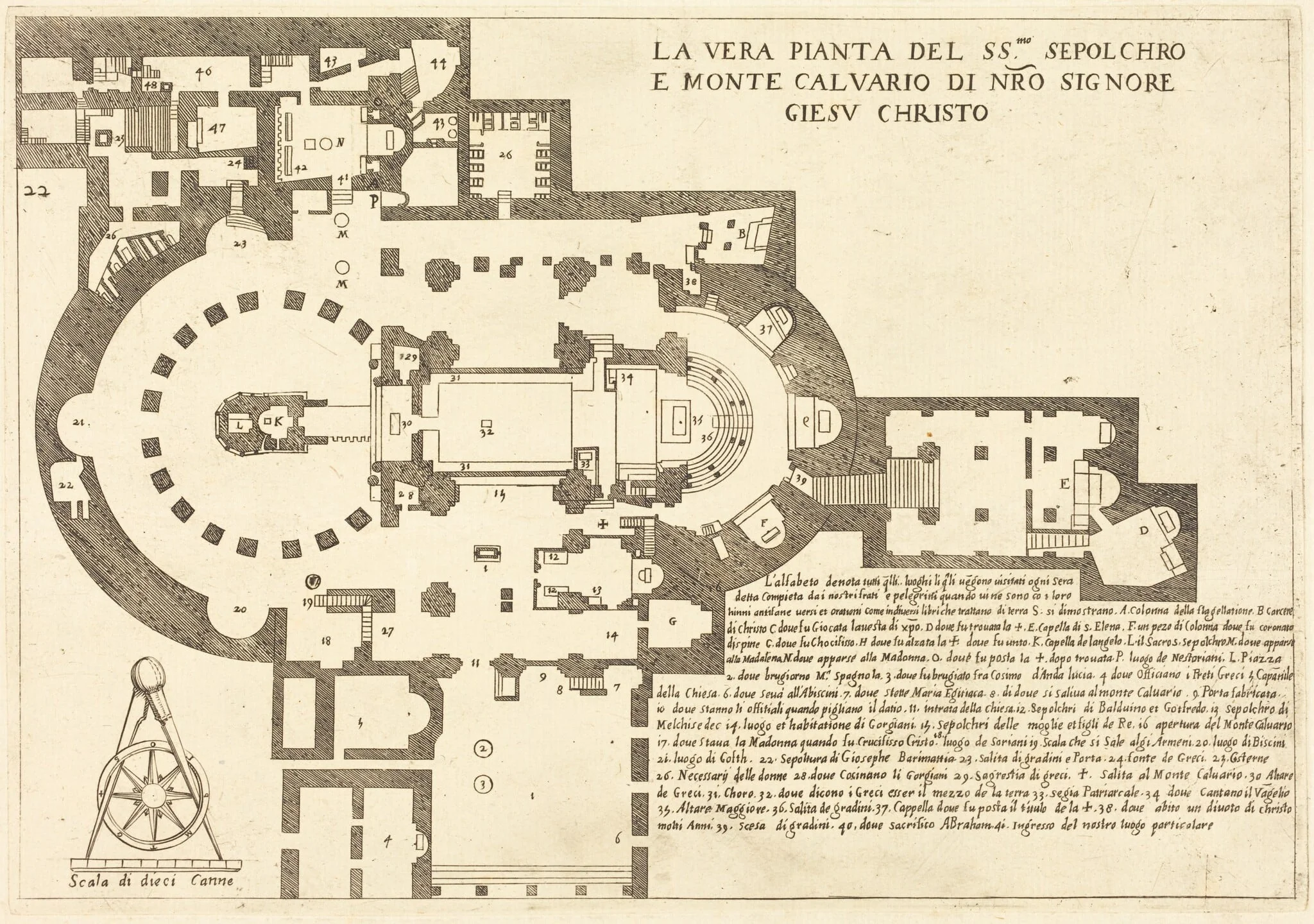 Plan of the Holy Sepulchre and Mount Calvary, detail