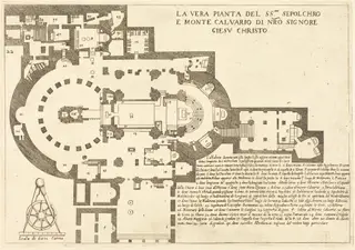 Plan of the Holy Sepulchre and Mount Calvary, by Jacques Callot, ink, 1619