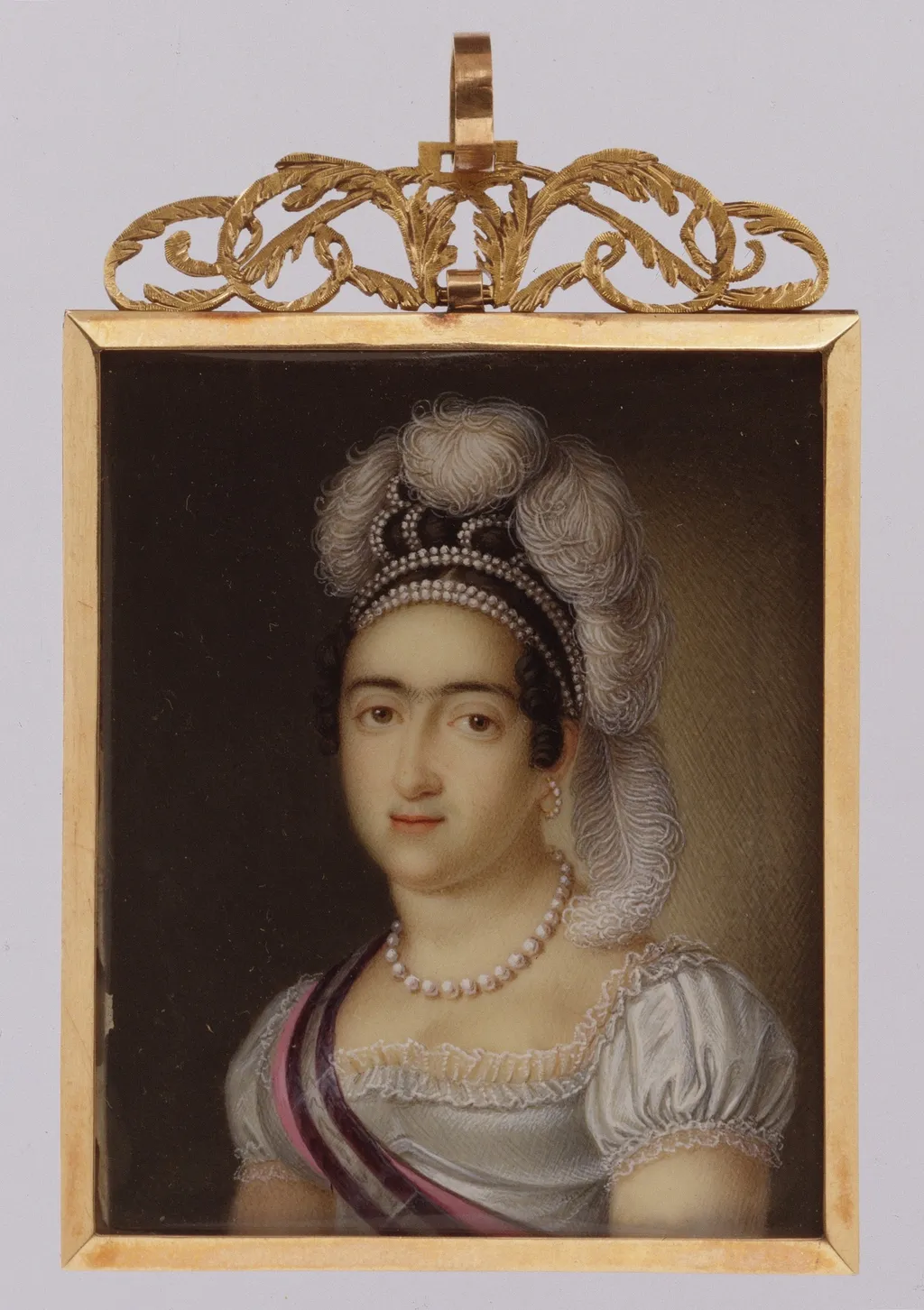 Princess María Francisca de Asis de Borbón and Her Son Infante Carlos Luis María Fernando de Borbón, by Luis de la Cruz, ivory, 1818