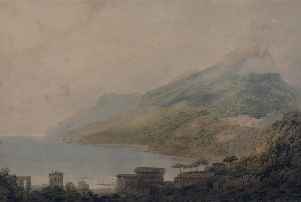 View near Vietri, by John Robert Cozens, watercolor, 1750