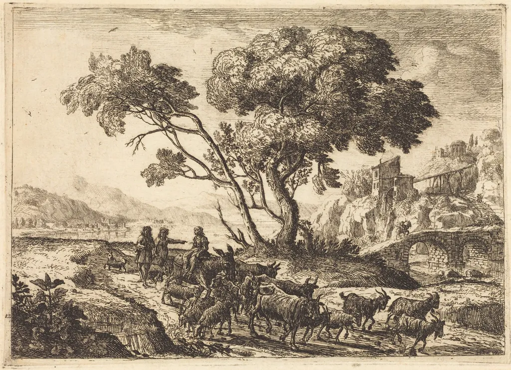 Departure for the Fields, by Claude Lorrain, ink, 1640