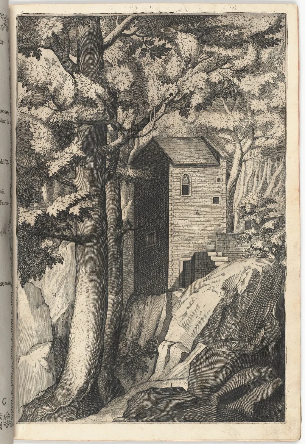 Exterior View of the Chapel of the Cardinal (Veduta esterna della cappella del cardinale) [plate G], by Jacopo Ligozzi, ink, 1612