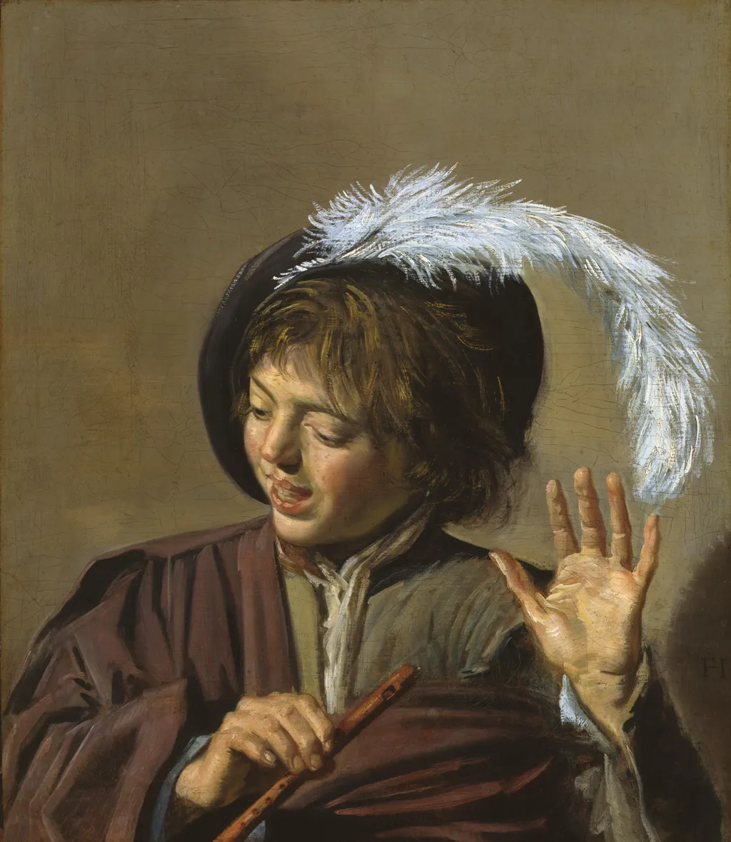 Boy with Flute, by Frans Hals, oil, 1623