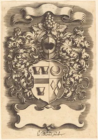 Crest, by Michel Le Blon, ink, 1622