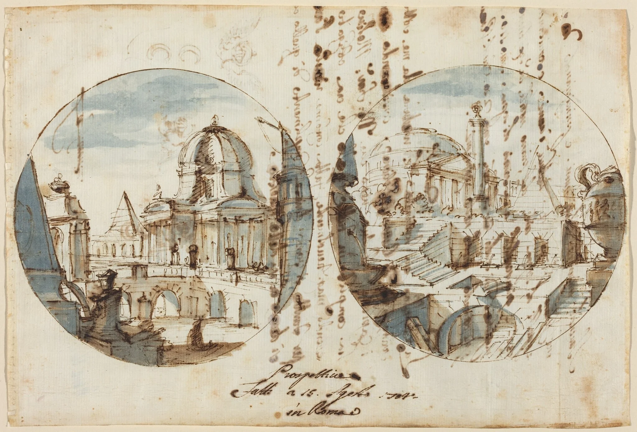 Architectural Fantasies with Temples and Pyramids, detail