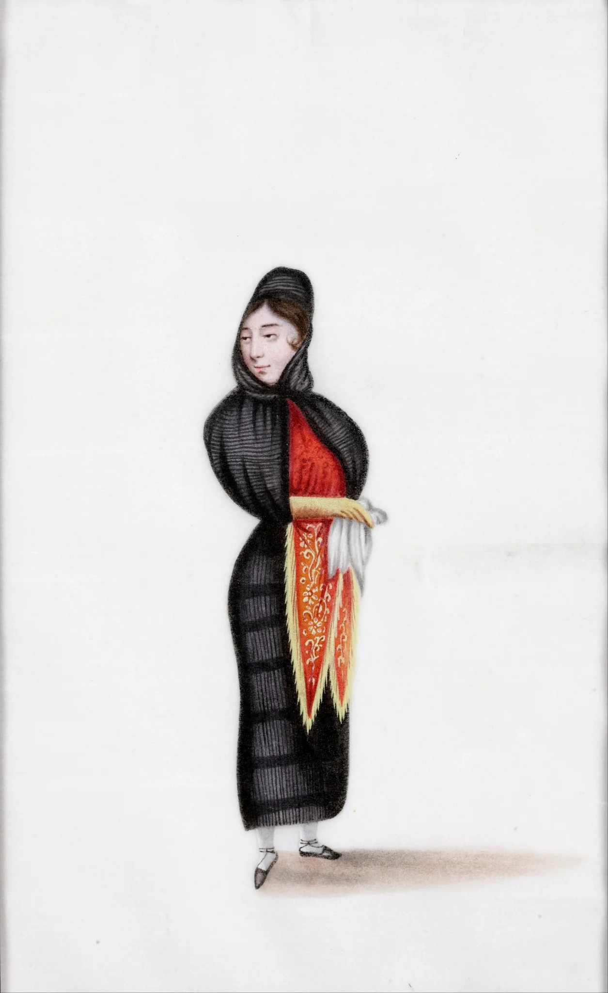 Collection of twelve paintings of Peruvian subjects made in China, detail