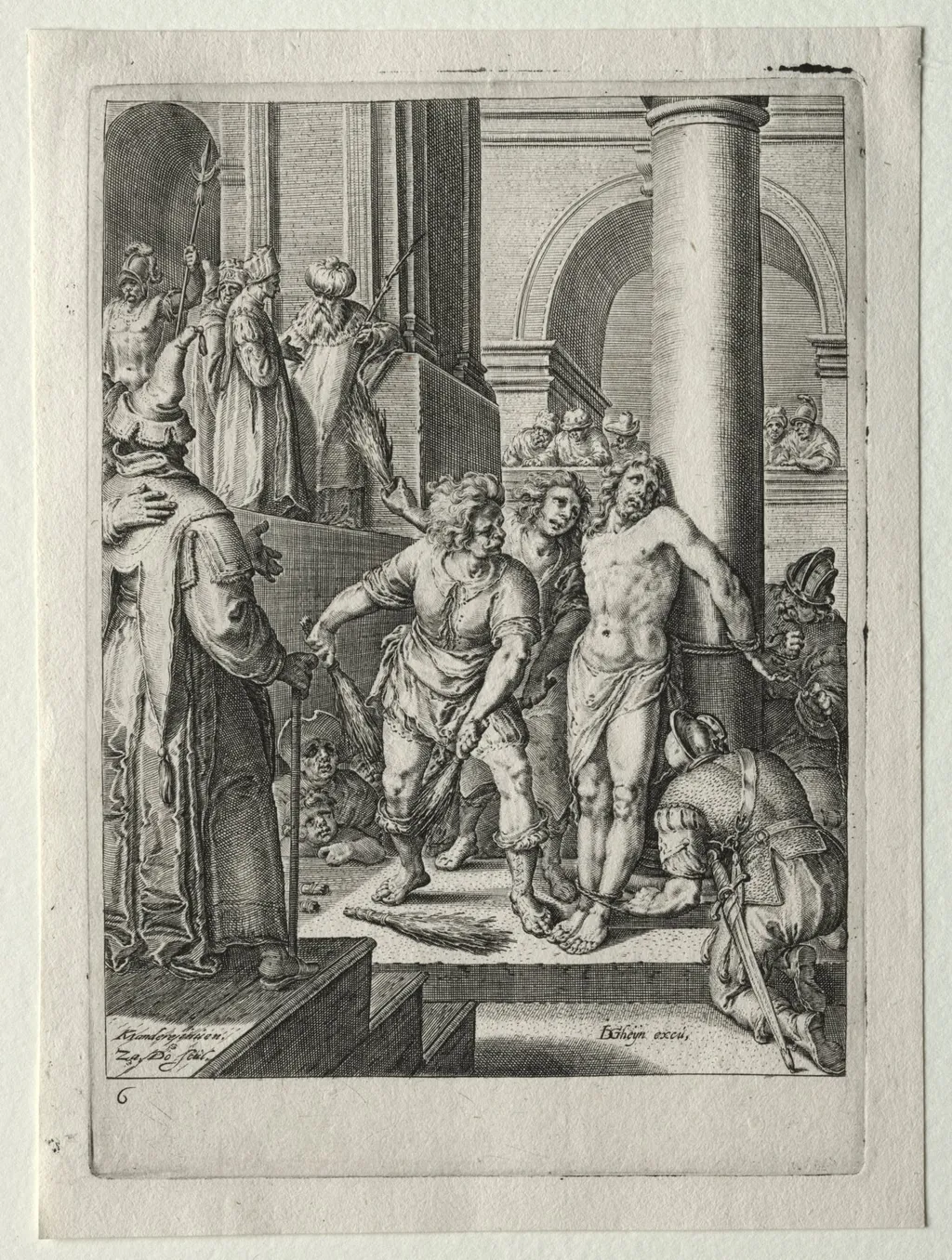 Passion Set:  Flagellation of Christ, by Zacharias Dolendo, 1597