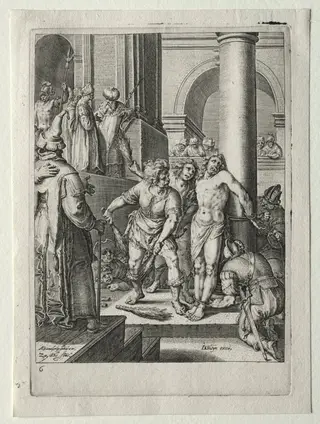 Passion Set:  Flagellation of Christ, by Zacharias Dolendo, 1597