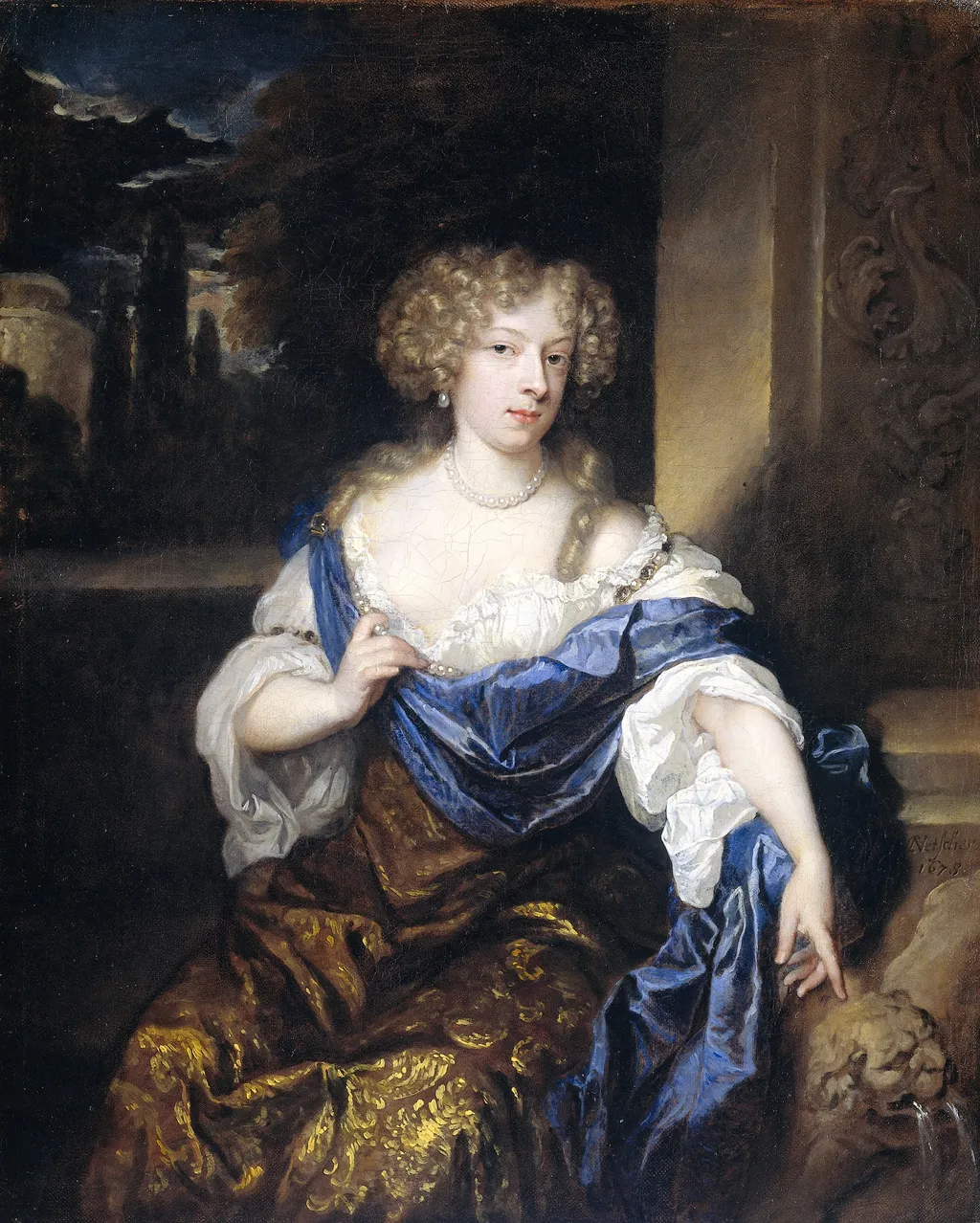 Portrait of Helena Catharina de Witte (1661-95), wife of Iman mogge, lord of Haamstede, by Caspar Netscher, oil