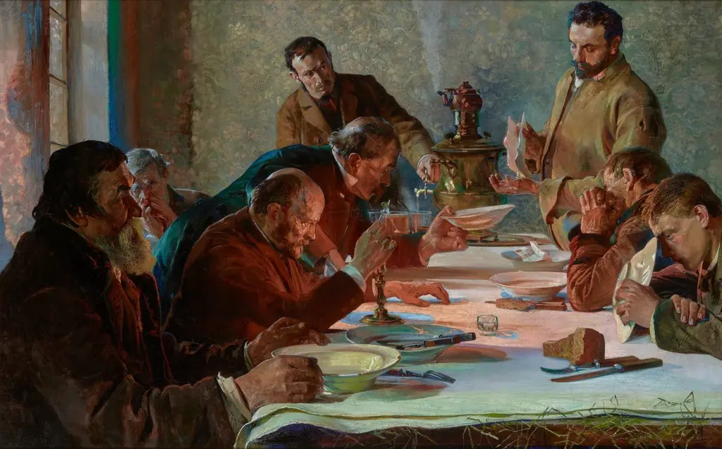 Christmas Eve in Siberia, by Jacek Malczewski, oil, 1896