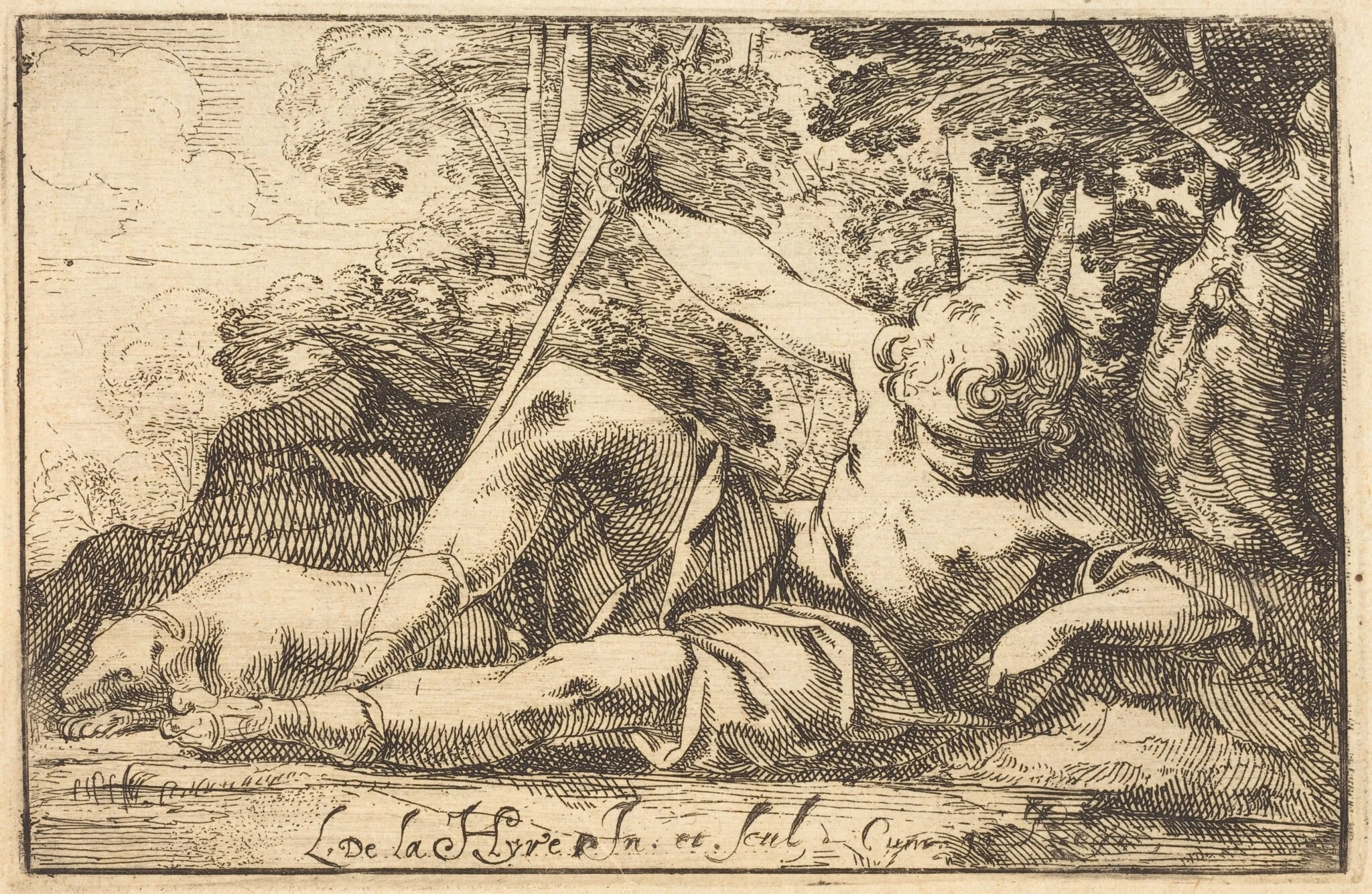 Narcissus at the Spring, detail