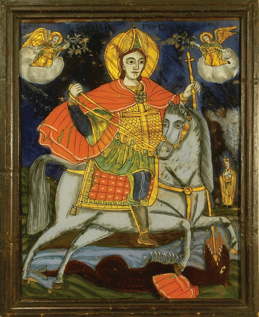 Sf. Mucenic Gheorghe, ucigând balaurul, detail