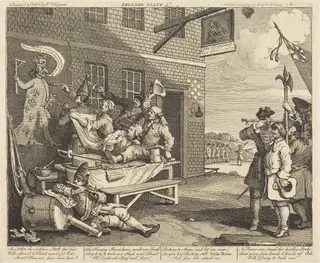 England, by William Hogarth, ink, 1756