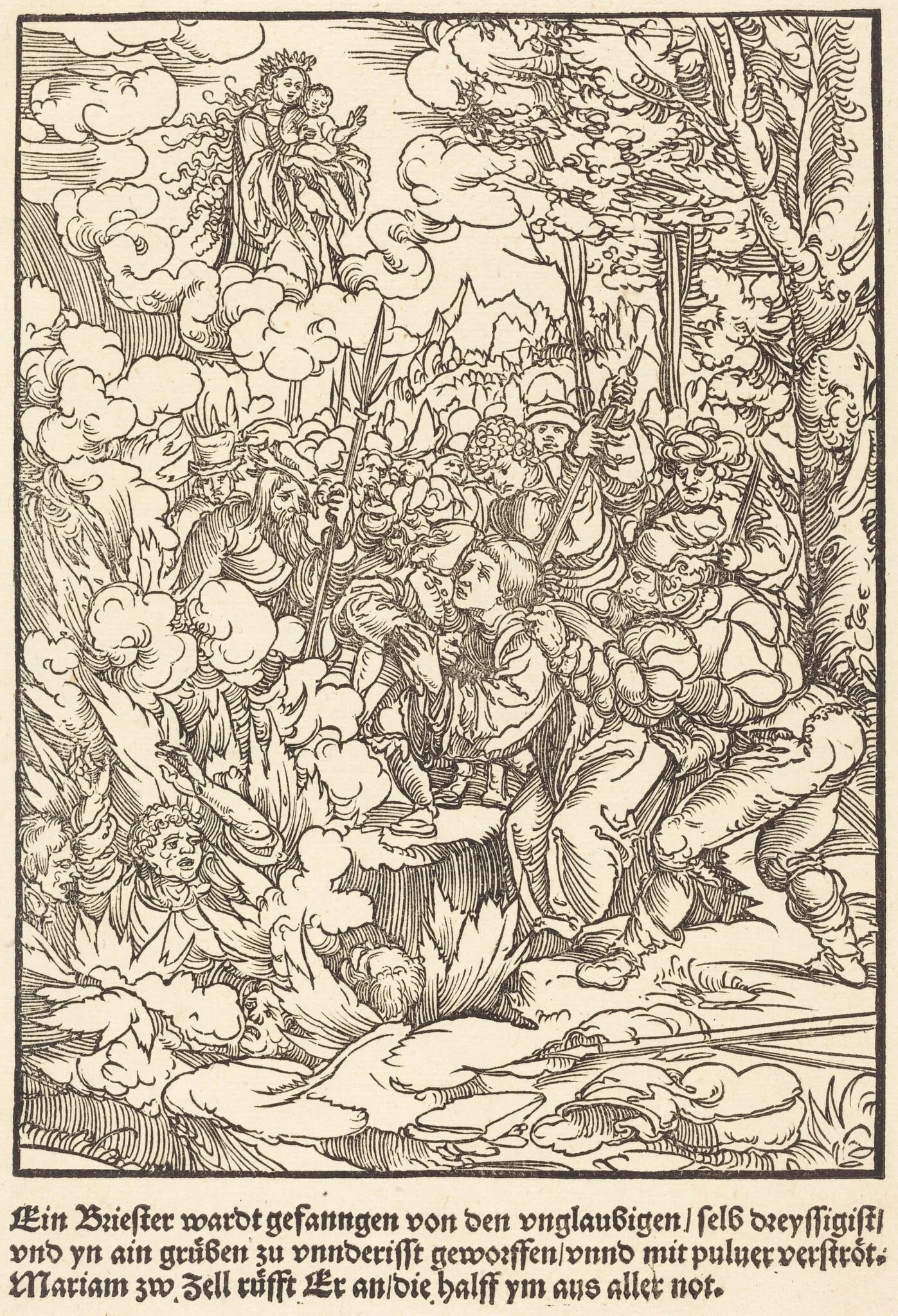 Ein Briester wardt gefanngen ..., detail