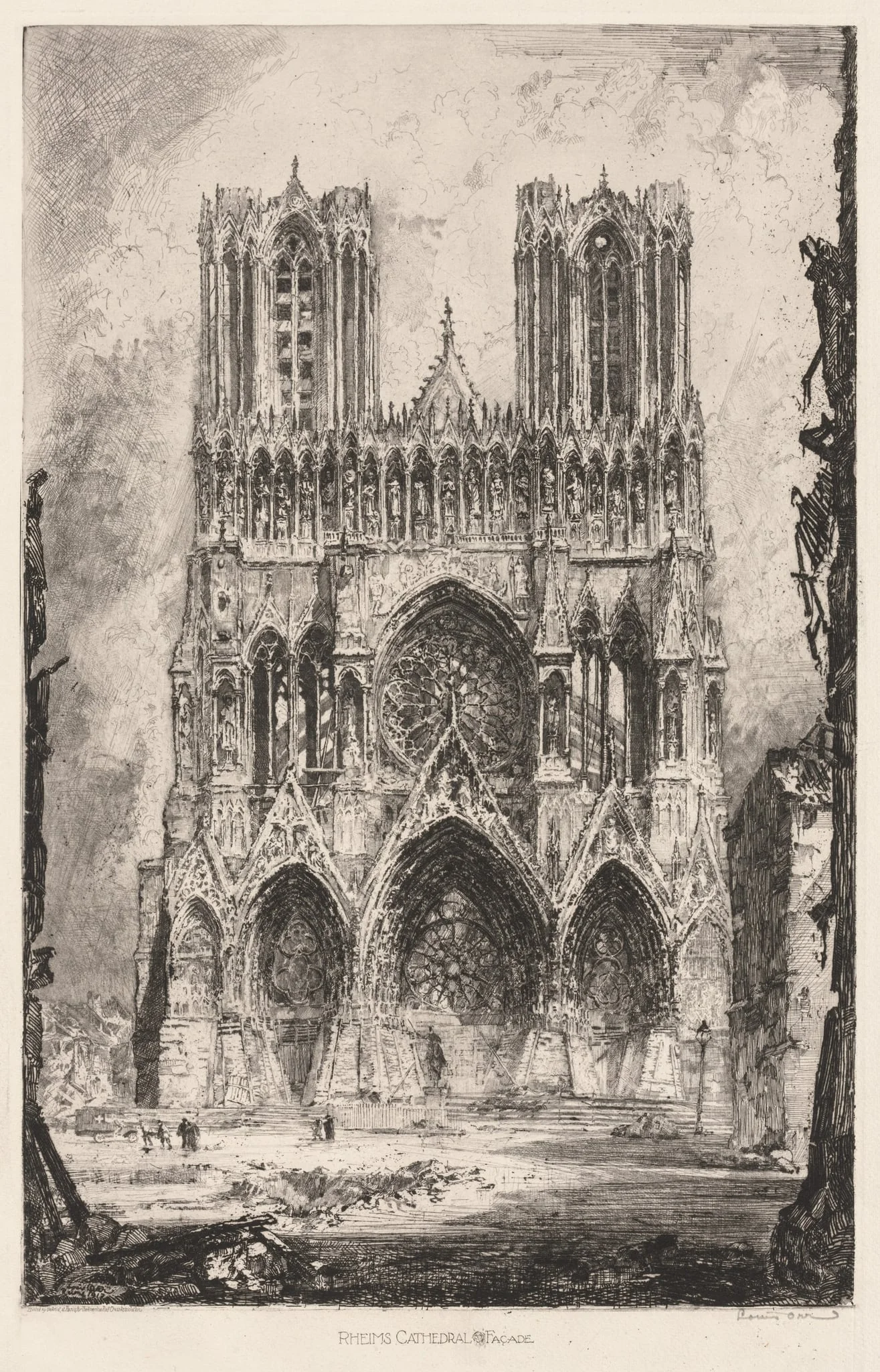 Rheims Cathedral, Facade, detail