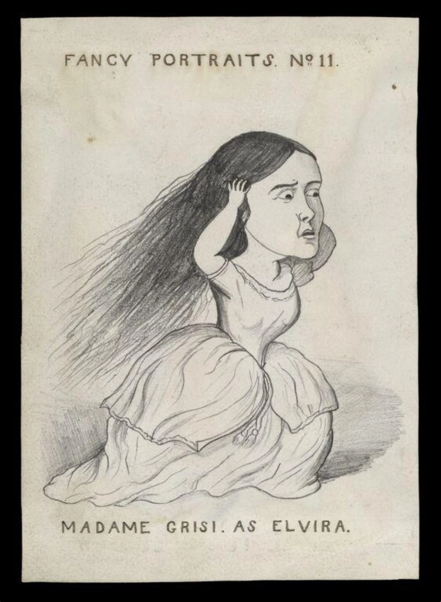 Drawing of Madame Grisi, detail