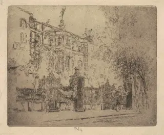 Rossetti's House, by Joseph Pennell, ink, 1906