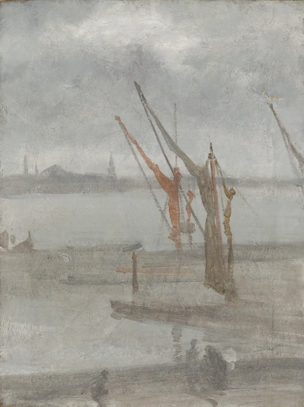 Grey and Silver: Chelsea Wharf, by James McNeill Whistler, oil, 1866