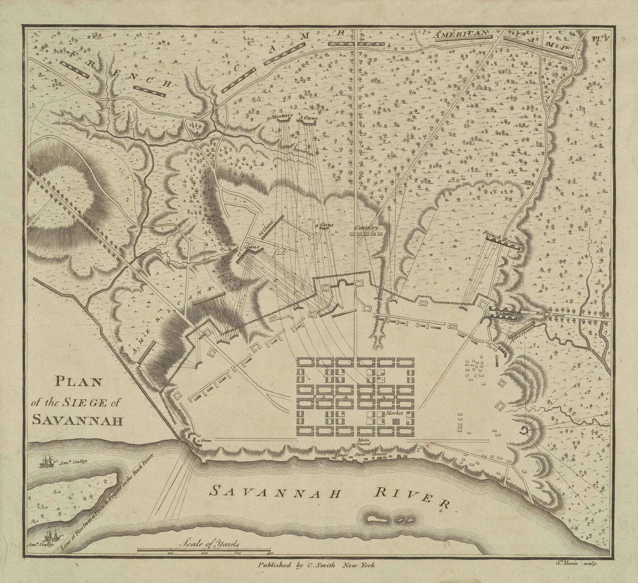 Plan of the Siege of Savannah, detail
