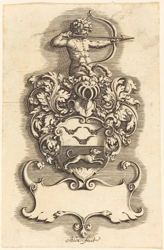 Crest, by Michel Le Blon, ink, 1622