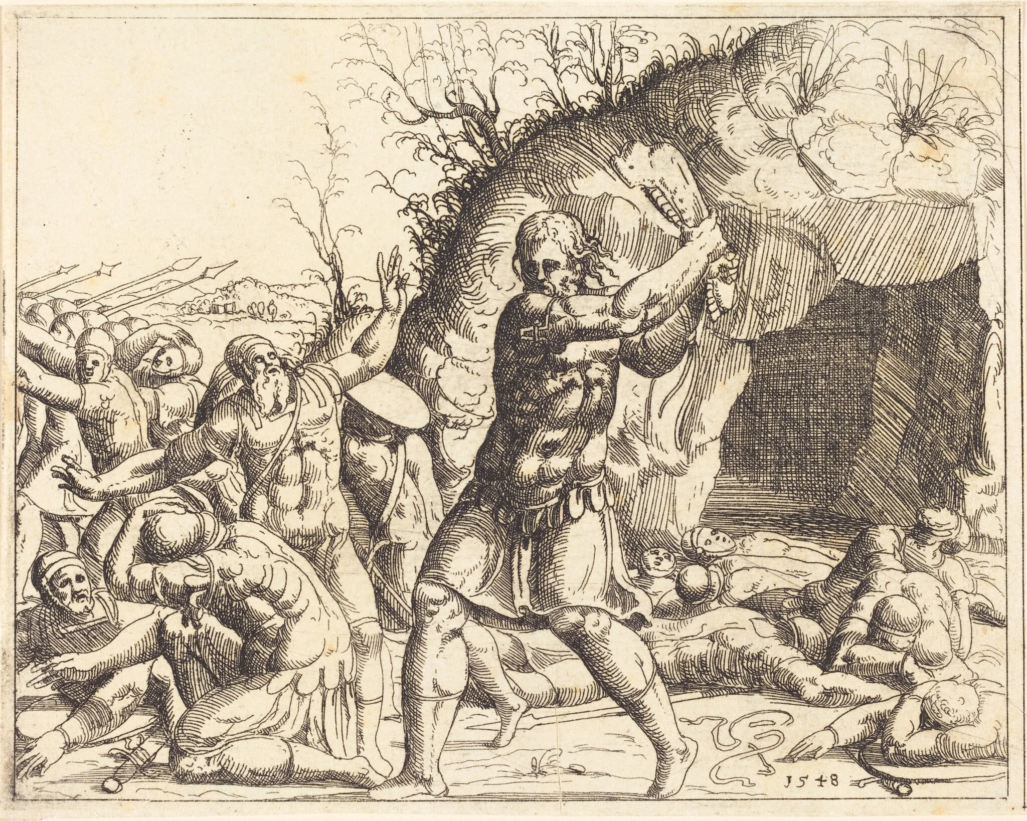 Samson Slays the Philistines, detail
