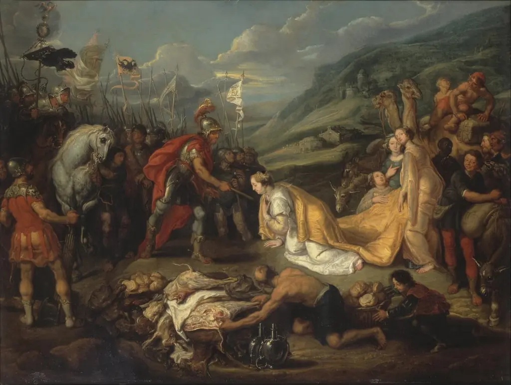 Abigail Bringing Gift to David, by Simon de Vos, oil, 1641