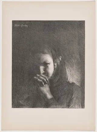 Mélancolie (Melancholy), by Alfred-Nicolas Martin, ink, 1895
