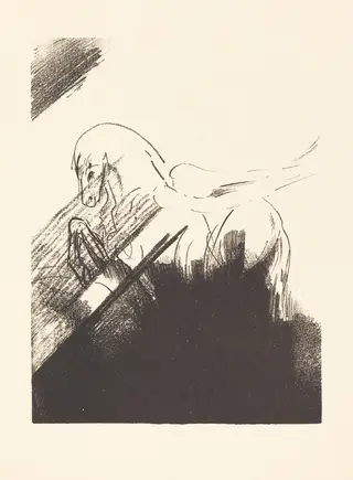 Cheval aile (Winged Horse), by Odilon Redon, ink, 1894