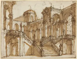 Stage Design, by Mauro Antonio Tesi, ink, 1755