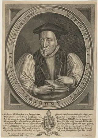 Lancelot Andrewes, by John Payne, ink, 1635