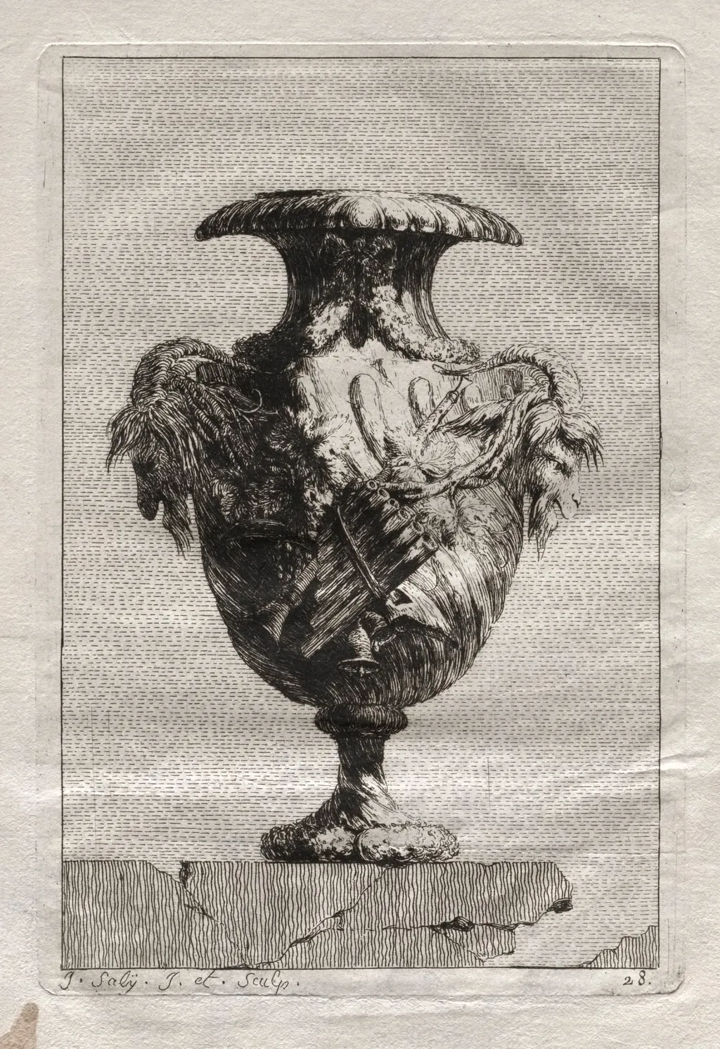 Suite of Vases:  Plate 28, by Jacques François Saly, 1746