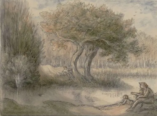 Boys Bathing, by Selwyn Image, watercolor, 1922