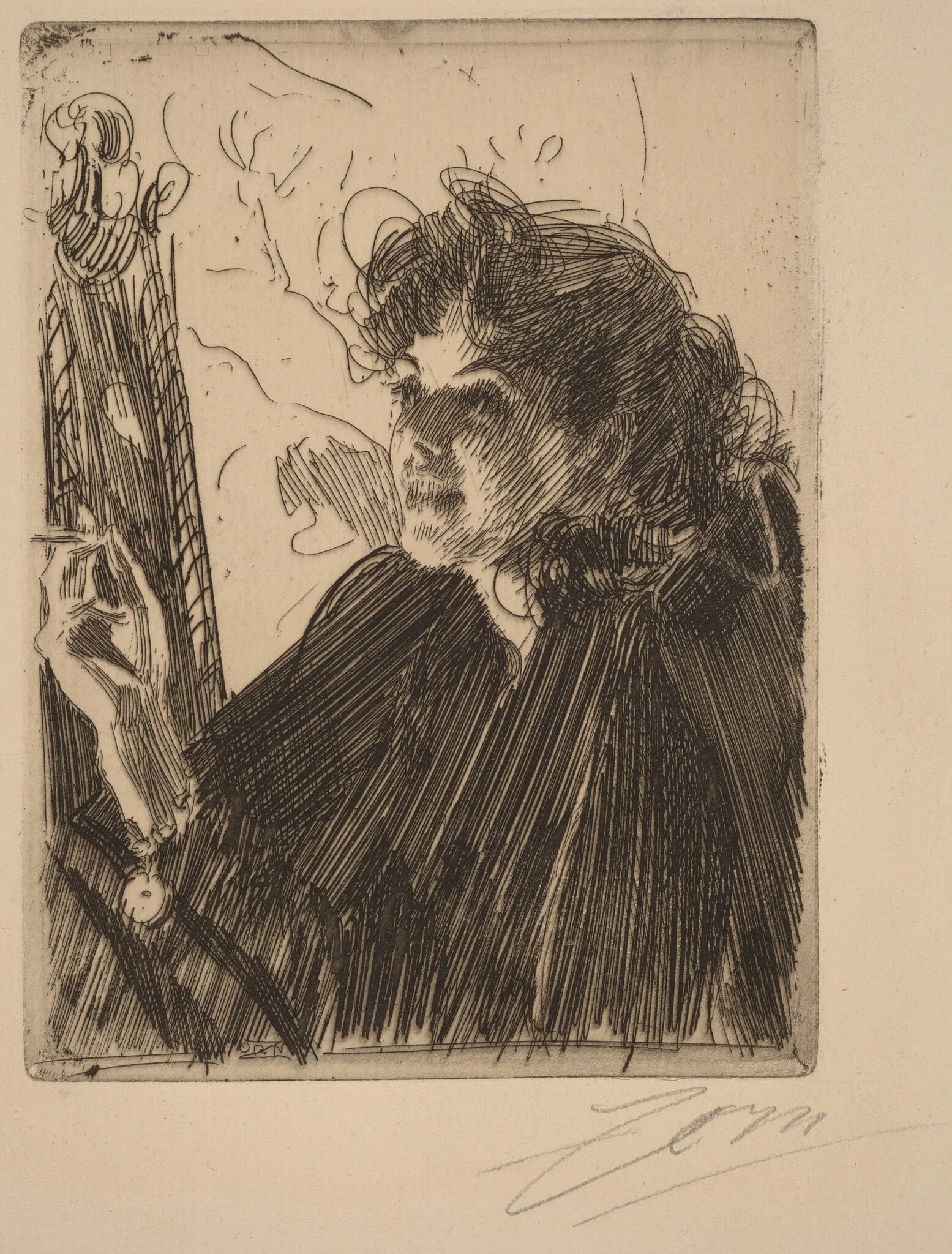 Girl with a Cigarette II, detail