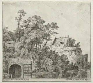 Bourges:  The Gate to the City of Gorcum, by Jan Hackaert, 1666