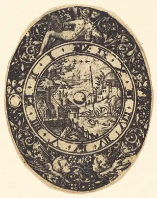 Landscape with an Obelisk, by Antoine Jacquard, ink, 1612