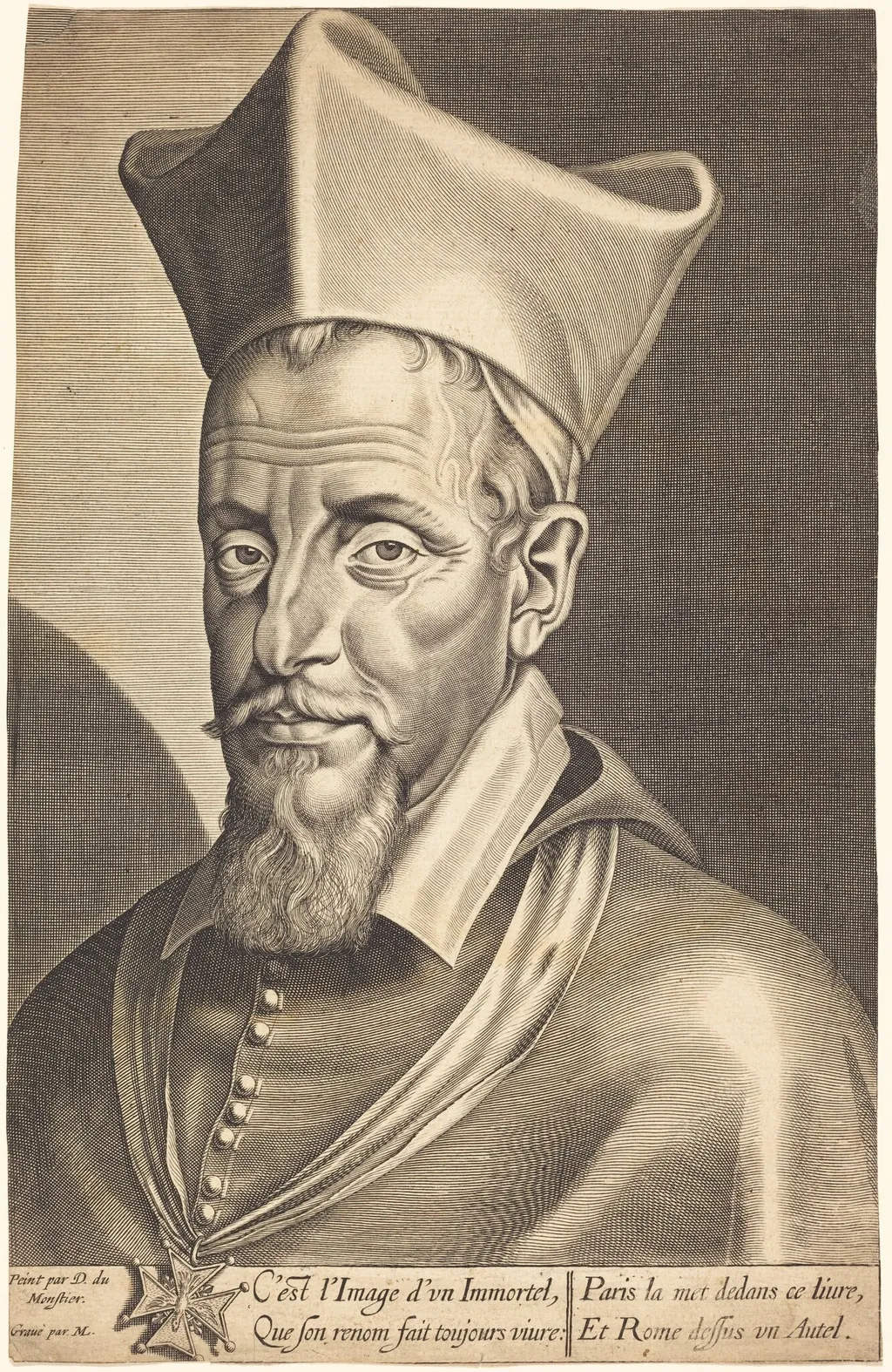 François La Rochefoucauld, by Michel Lasne, ink, 1628