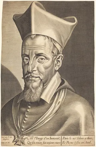 François La Rochefoucauld, by Michel Lasne, ink, 1628