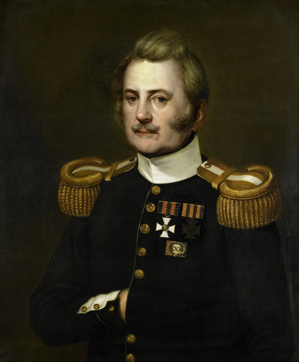 Portrait of J D B Wilkens, Lieutenant-Colonel in the Infantry, by Jurjen de Jong, oil, 1837