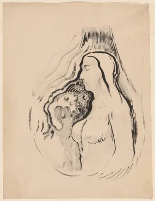 The Shadow (L'Ombre), by Odilon Redon, ink, 1898