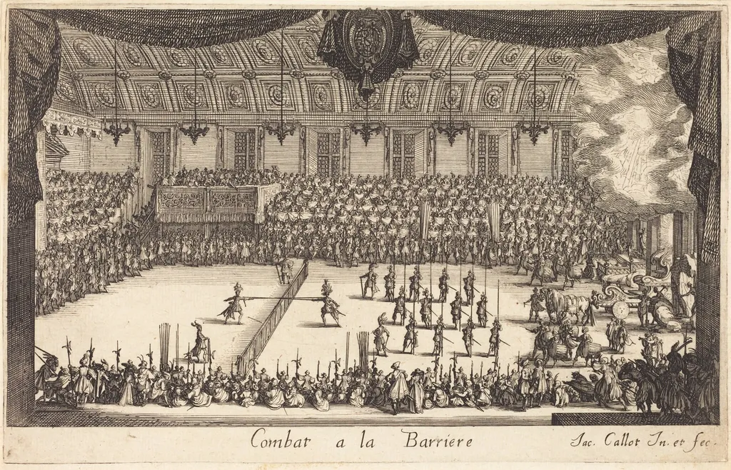 Combat at the Barrier, by Jacques Callot, ink, 1627
