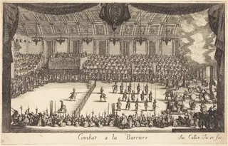 Combat at the Barrier, by Jacques Callot, ink, 1627