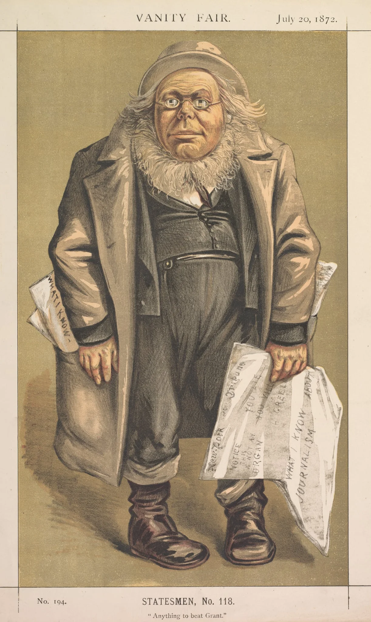 Vanity Fair: Statesman, No. 118 "Anything to Beat Grant", detail