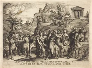 The Triumph of Love, by Georg Pencz, ink, 1539