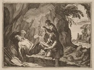 Burying the Dead, by Conrad Meyer, ink, 1654