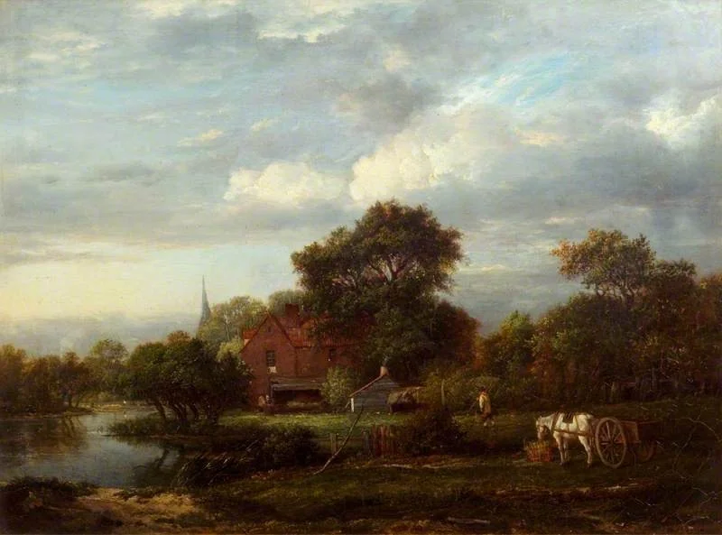 Landscape with a Cottage and a Brook, detail