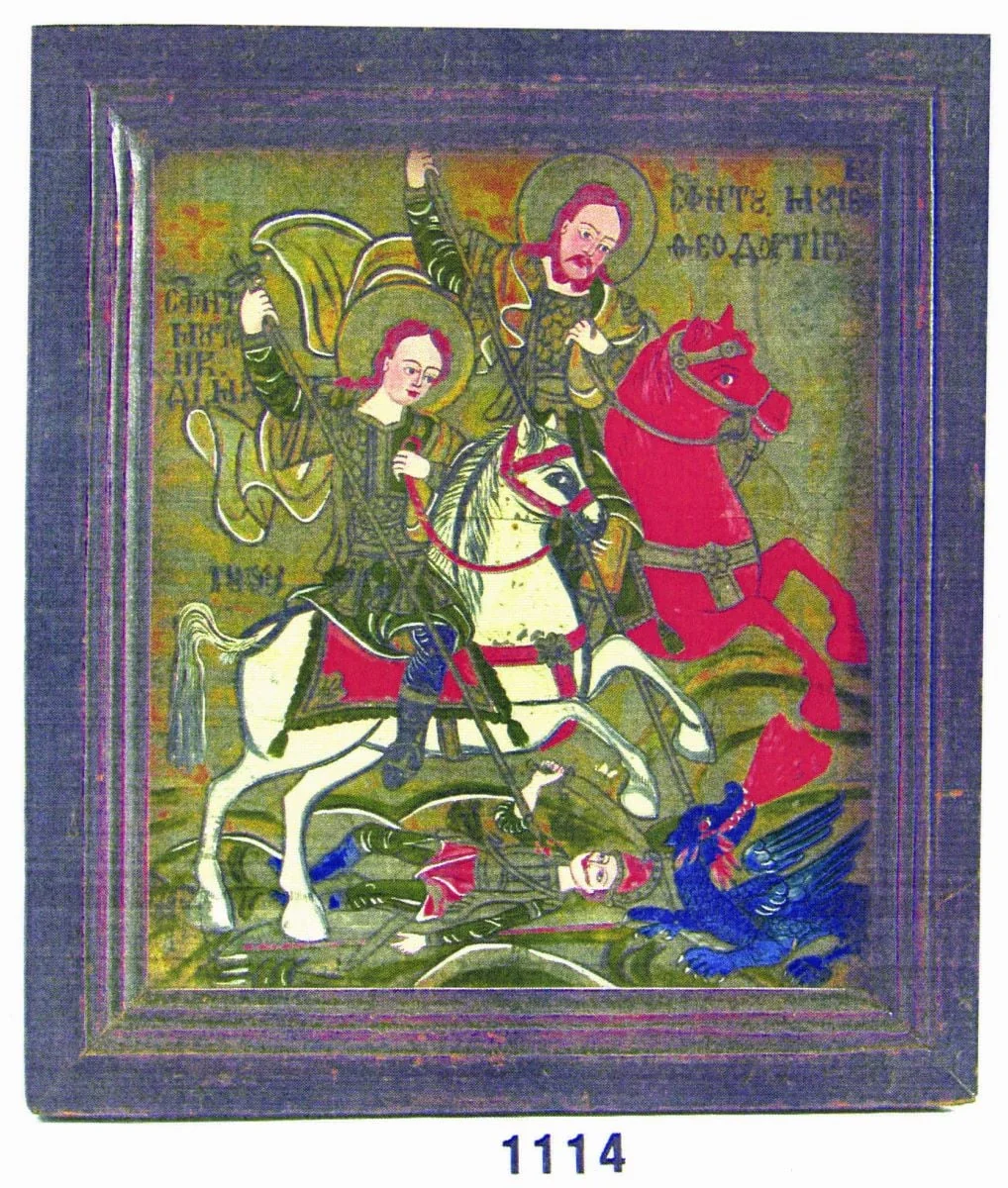 Sfinții Mucenici Dimitrie și Teodor Tiron, detail