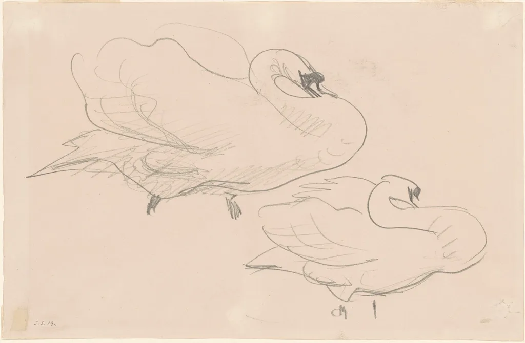 Studies of a Swan, by John Singer Sargent, graphite, 1890