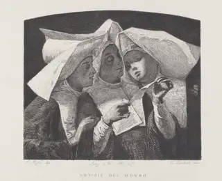 Notizie del mondo [News of the World], by Celestino Turletti, ink, 1874