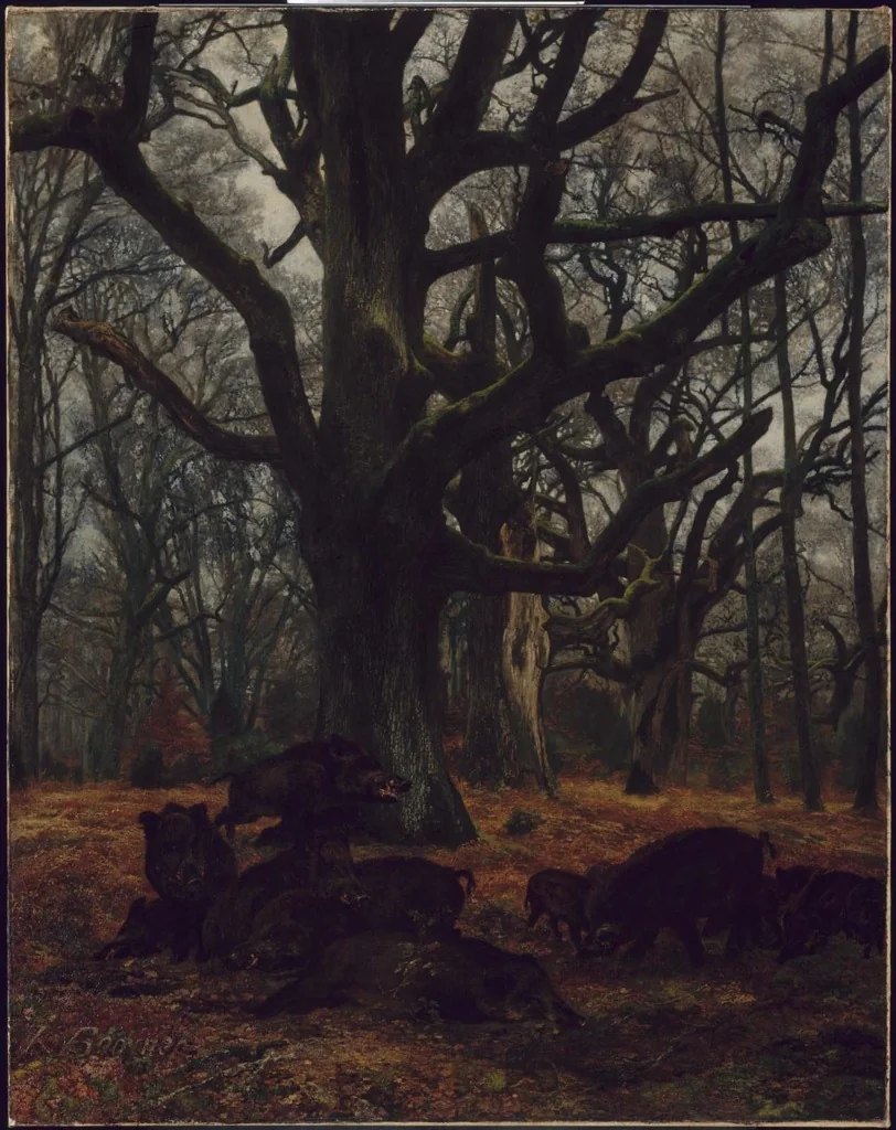 Oaks and Wild Boars, detail