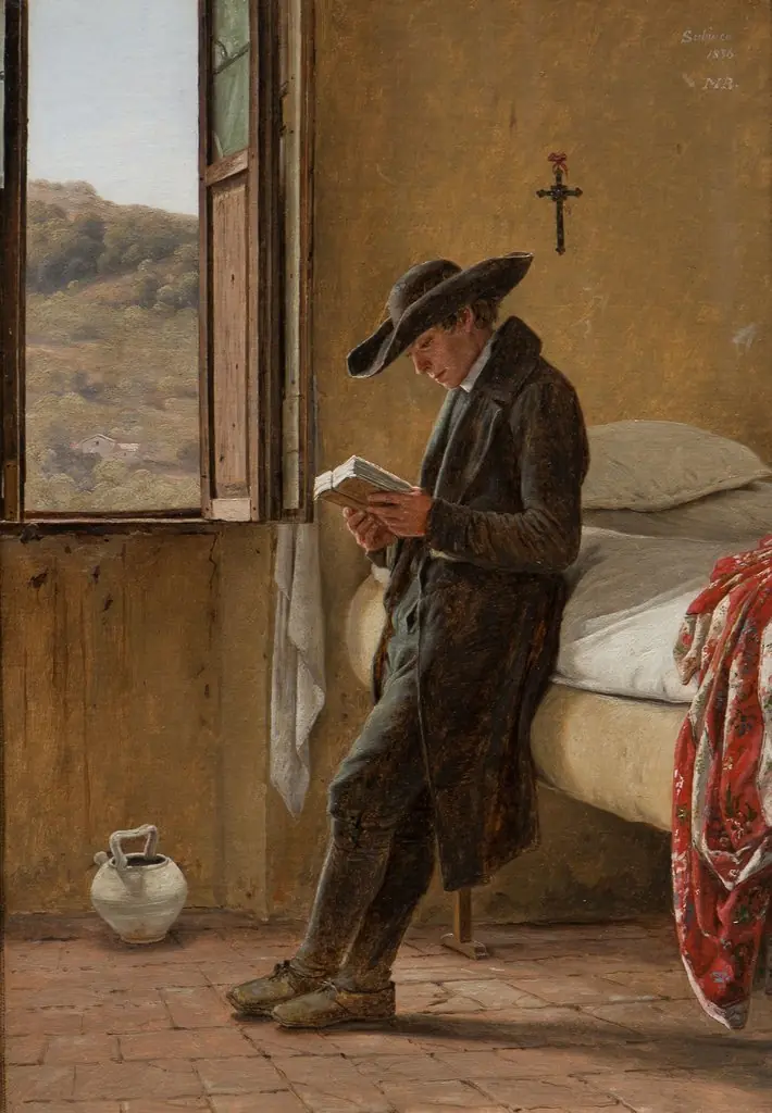 Young Clergyman Reading, by Martinus Rørbye, oil, 1836